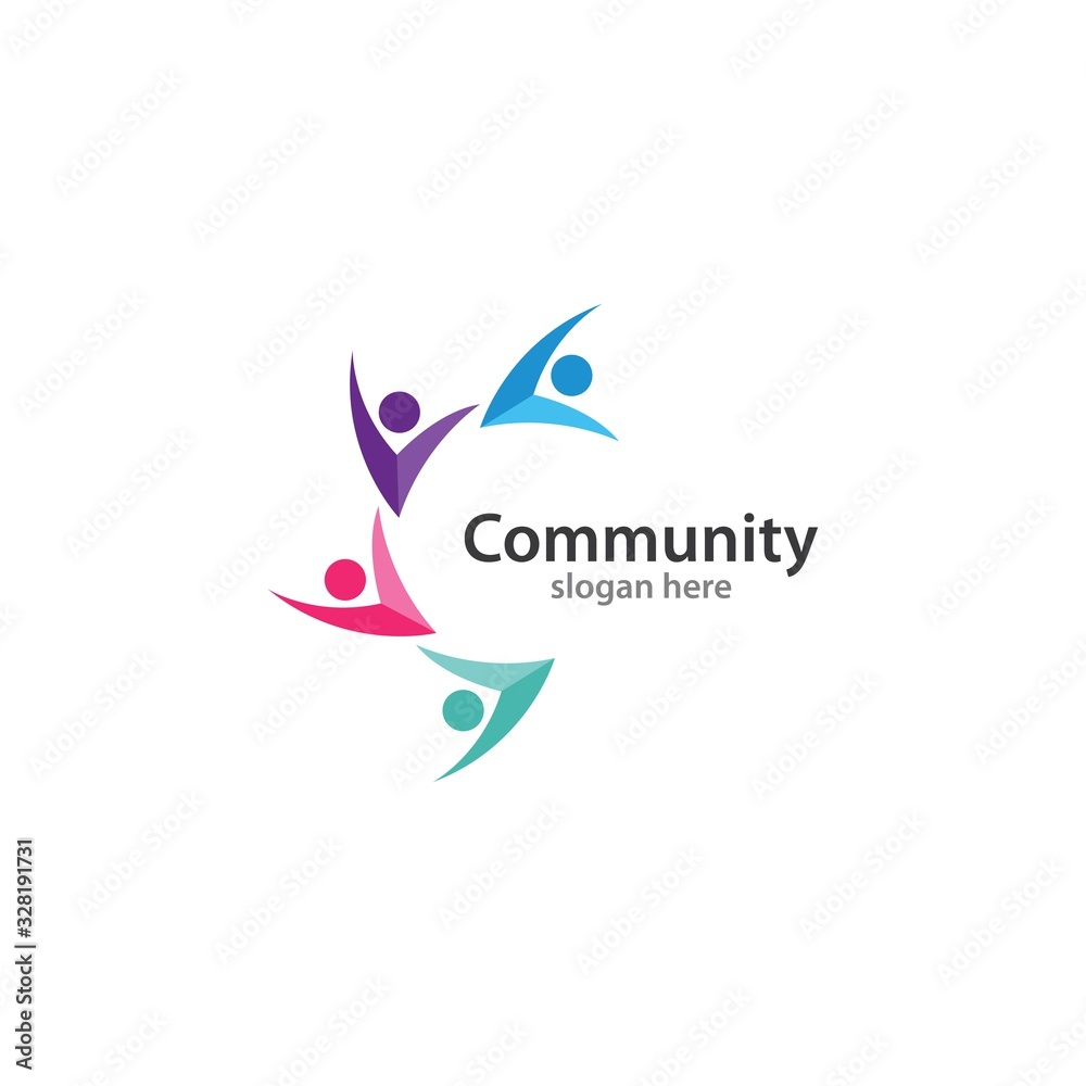 Obraz premium Community, network and social logo