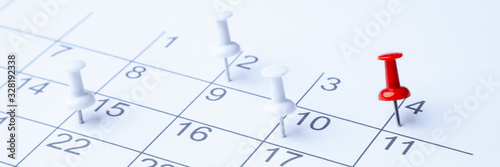 Tacks On Calendar Page/ 4th