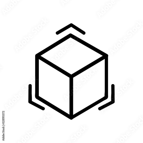 3D print printer icon vector. Thin line sign. Isolated contour symbol illustration