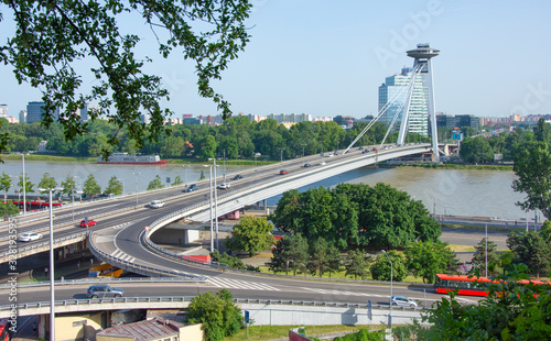 Most SNP bridge in Bratislava Slovakia