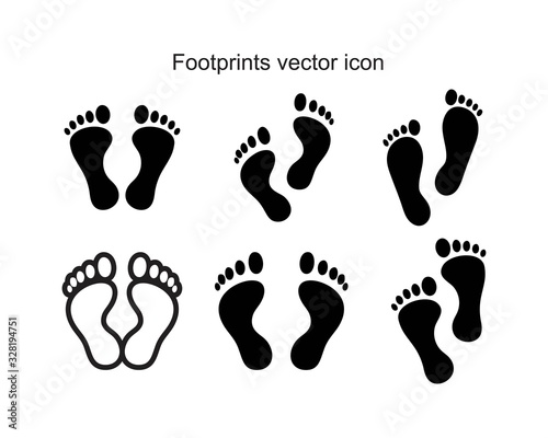 footprints vector icon template black color editable. footprints vector icon symbol Flat vector illustration for graphic and web design.