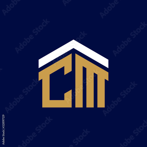 Initial Letters CM House Logo Design