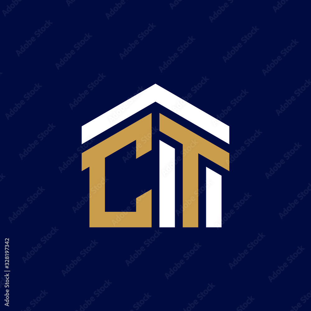 Initial Letters CT House Logo Design Initial Letters CT House Logo Design