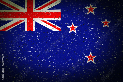 flag of new zealand in retro background