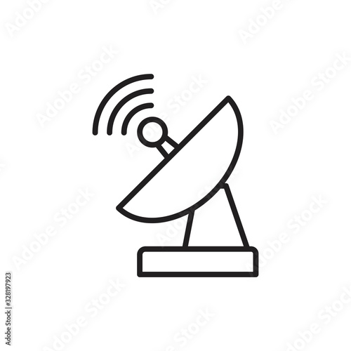 Satellite antenna icon template black color editable. Satellite antenna icon symbol Flat vector illustration for graphic and web design.