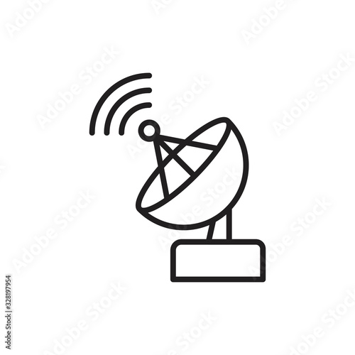 Satellite antenna icon template black color editable. Satellite antenna icon symbol Flat vector illustration for graphic and web design.
