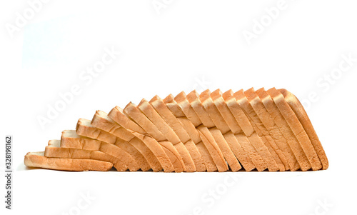 Sliced bread isolated on white background