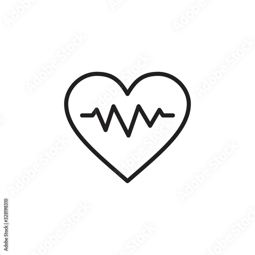 The heart and cardiogram icon template black color editable. The heart and cardiogram icon symbol Flat vector illustration for graphic and web design.