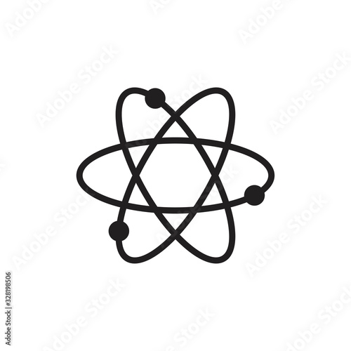 atom sign icon template black color editable. atom sign icon symbol Flat vector illustration for graphic and web design.