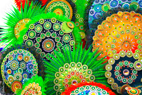 Beautiful ornamental colorful carnival decoration details.