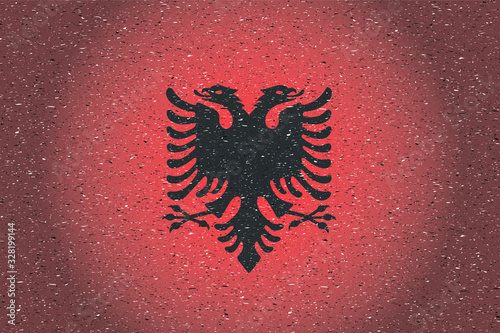 flag of albania in retro backgroun