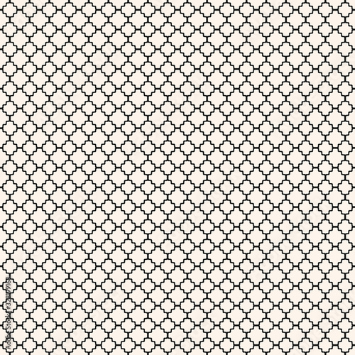 Subtle mesh seamless pattern. Texture of lace, weaving, net, smooth lattice, small grid. Delicate ornamental monochrome geometric background. Simple minimal black and white ornament. Repeat design