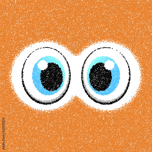 Abstract cartoon eyes, emotion. Vector illustration.