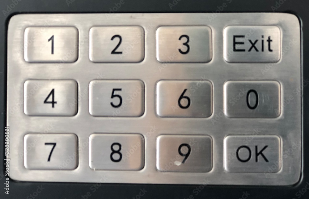 Close-up numeric keypad on the vending machine Close-up numeric keypad on the vending machine