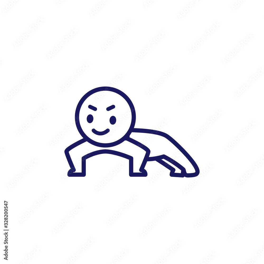 Illustration of a deformed simple human doing push-ups Illustration of a deformed simple human doing push-ups