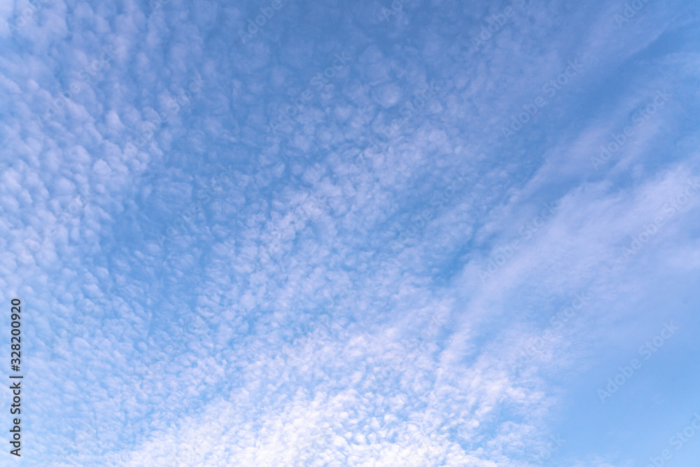 Cirrus and Altocumulus Clouds on blusky	