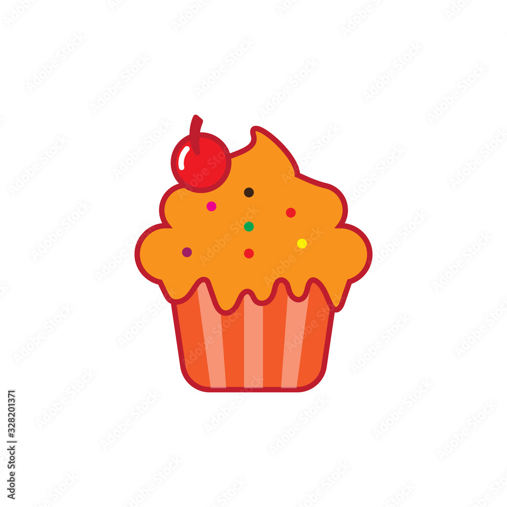 Cupcake icon design isolated on white background Cupcake icon design isolated on white background