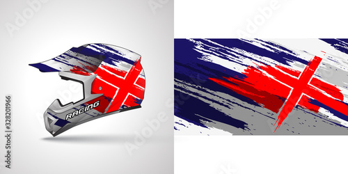 Racing helmet wrap decal and vinyl sticker design illustration.