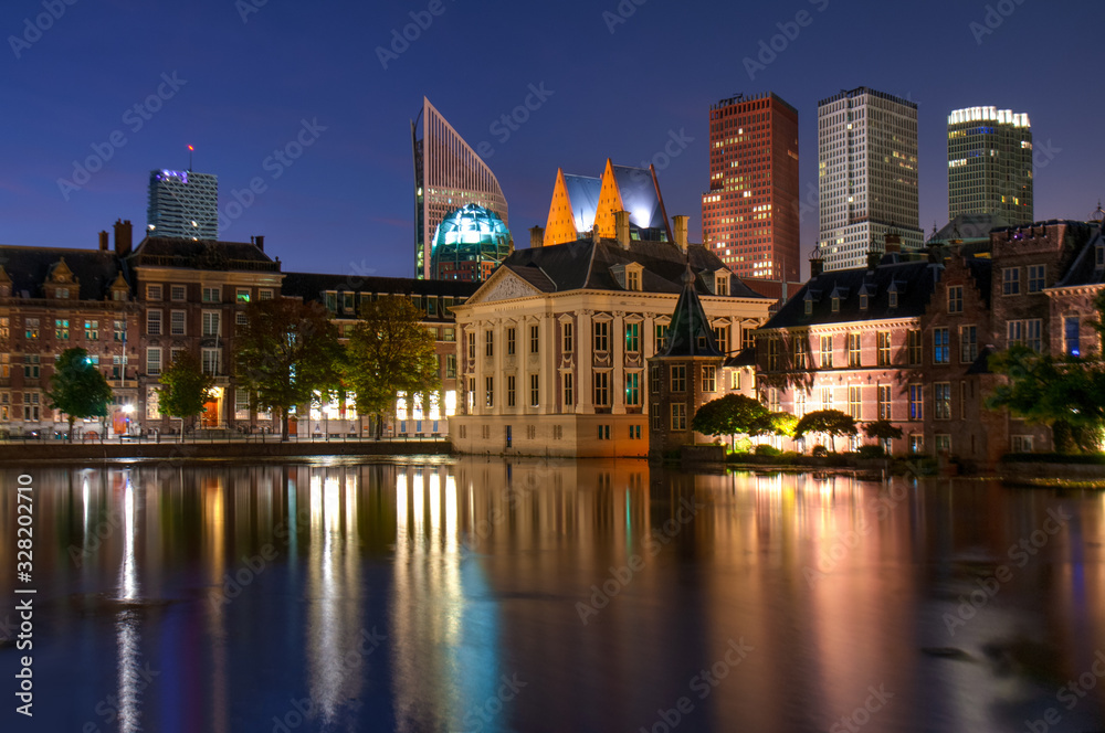 The skyline of the Hague City, den Haag, in the Netherlands