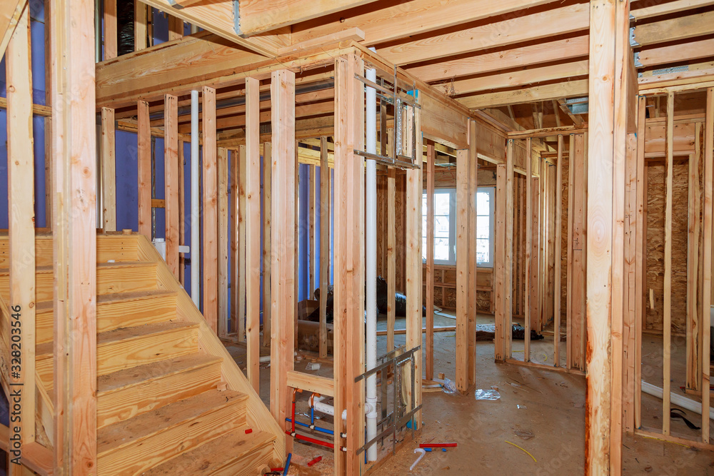 Framing beam of new house under construction home framing Framing beam of new house under construction home framing