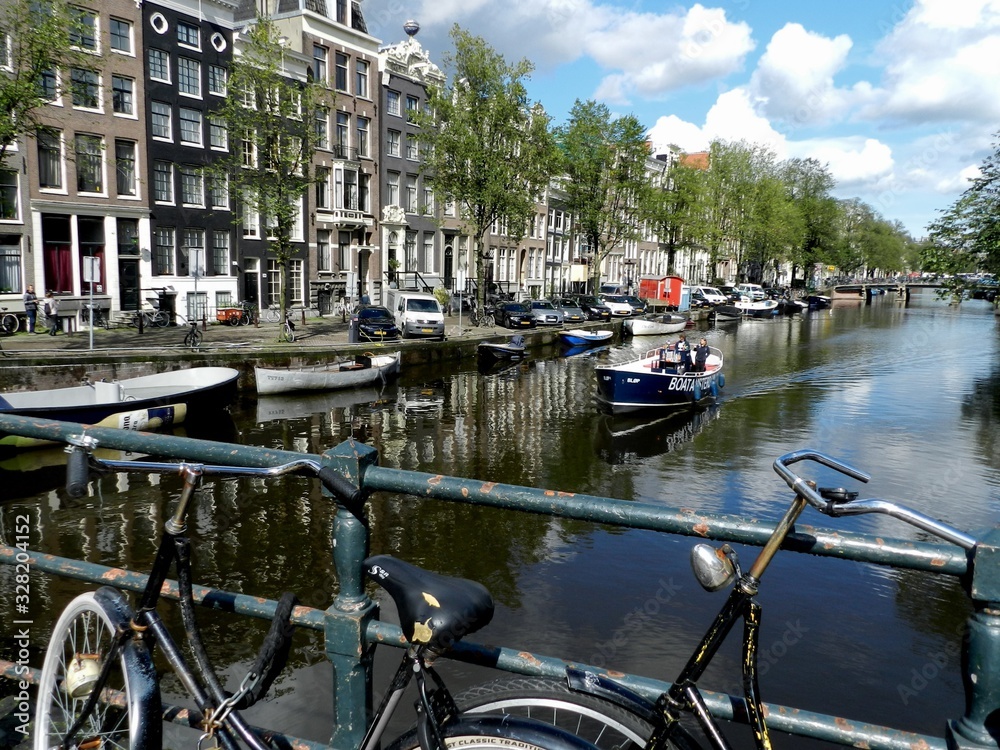 Amsterdam, The Netherlands, Cityscape with Canal