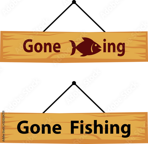 Gone Fishing Wooden Sign