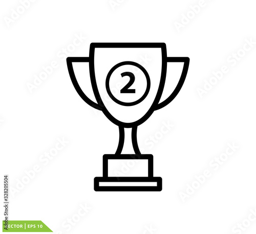 Trophy icon vector logo template flat trendy