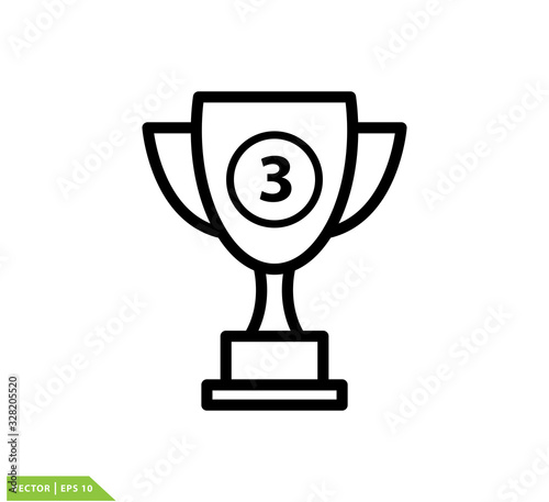 Trophy icon vector logo template flat trendy