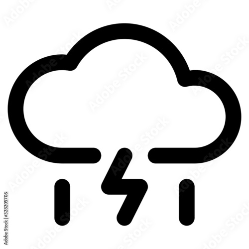 thunderstorms icon with outline style. Suitable for website design, logo, app and ui.