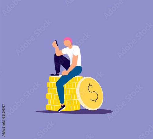 Online cash earnings concept