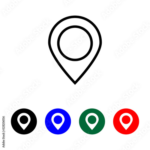 Point designation on map icon.Flat,Vector