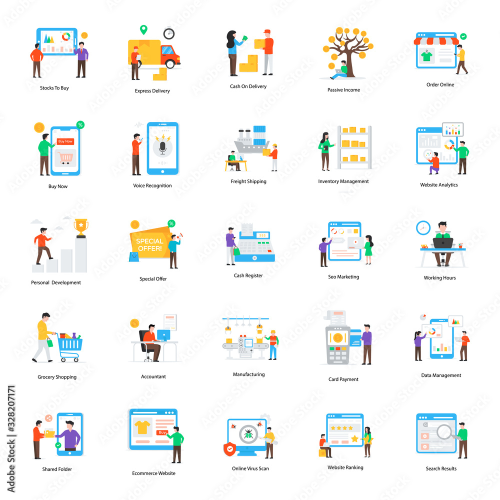Pack Of Marketing Illustration Vectors Pack Of Marketing Illustration Vectors