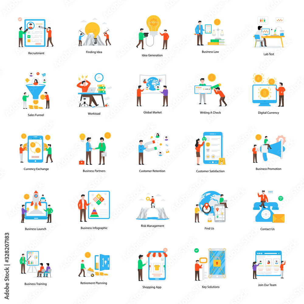 Pack Of Business And Marketing Illustrations Pack Of Business And Marketing Illustrations