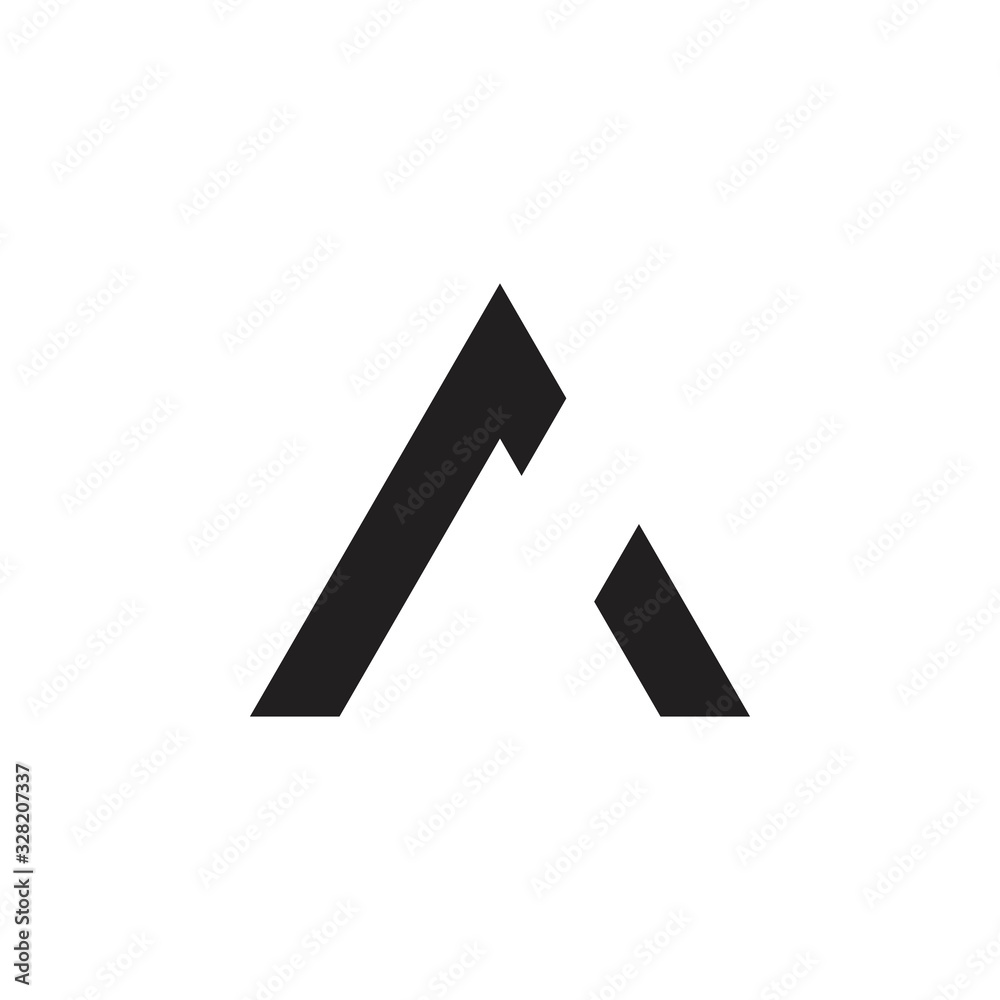triangle arrow geometric line logo vector