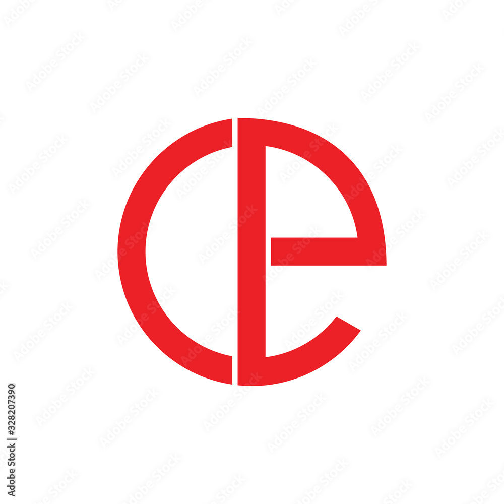 letter ce circle geometric line logo vector letter ce circle geometric line logo vector