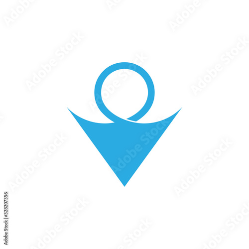 Free Download abstract letter v loop line water blue logo vector - GFXLoad