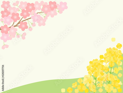 春素材24　桜　菜の花