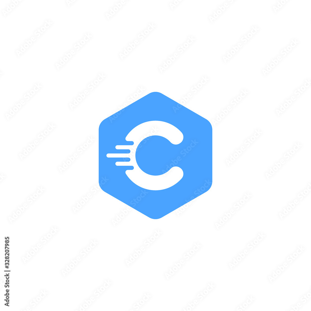 Letter C icon Logo. minimalist Unique modern geometric creative elegant. Vector icon
