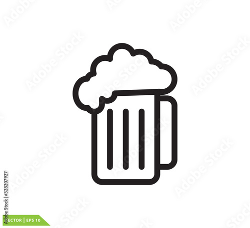 Beer glass icon vector logo design template