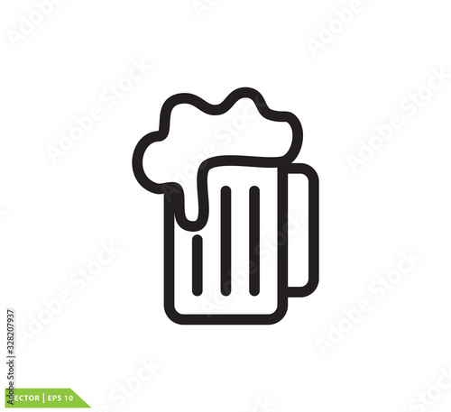 Beer glass icon vector logo design template