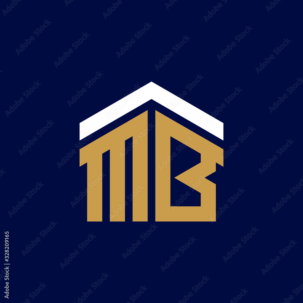 Initial Letters MB House Logo Design