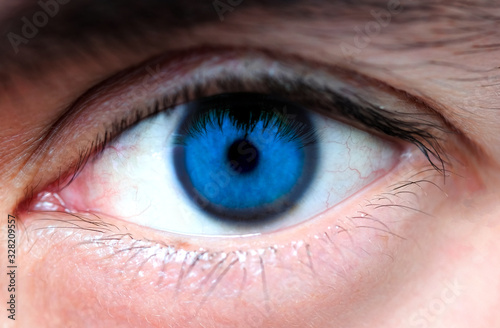 Close-up of the human perfect blue eyes for perfect vision.Health concept