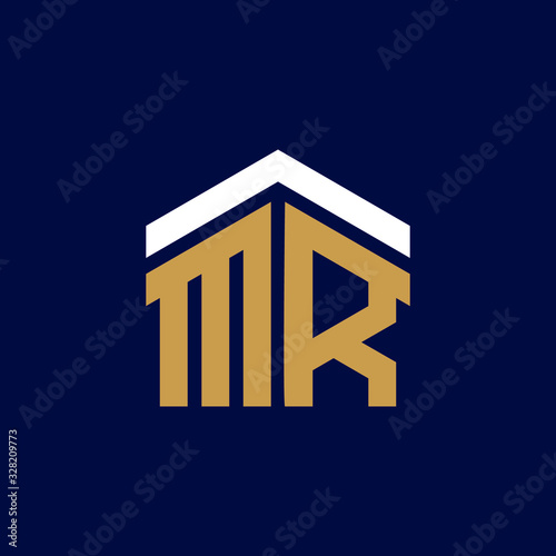 Initial Letters MR House Logo Design photo