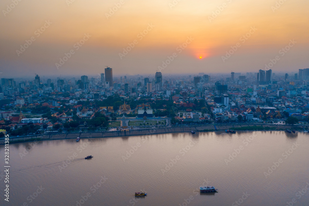Phnom Penh view from Drone