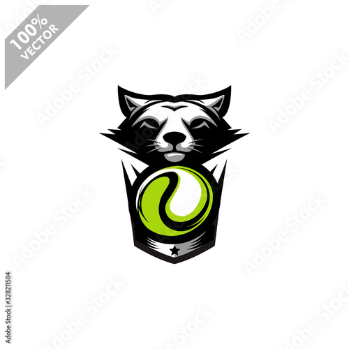 Tennis Fox team logo design. Scalable and editable vector.	