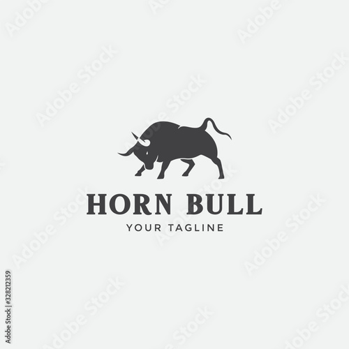 	 Abstract cow steak premium logo design. Creative bull horns line icon symbol. Luxury wings bird logotype.