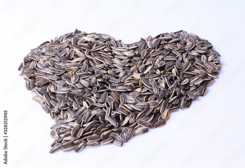 Sunflower seed on white background Sunflower seed on white background