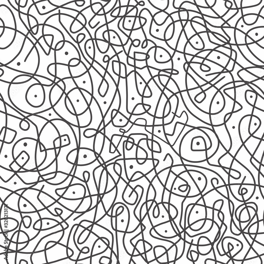 Seamless pattern abstract line.Hand drawn paint style.