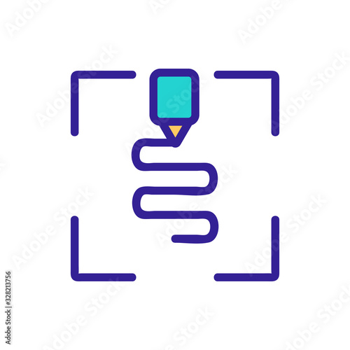 3D print printer icon vector. Thin line sign. Isolated contour symbol illustration