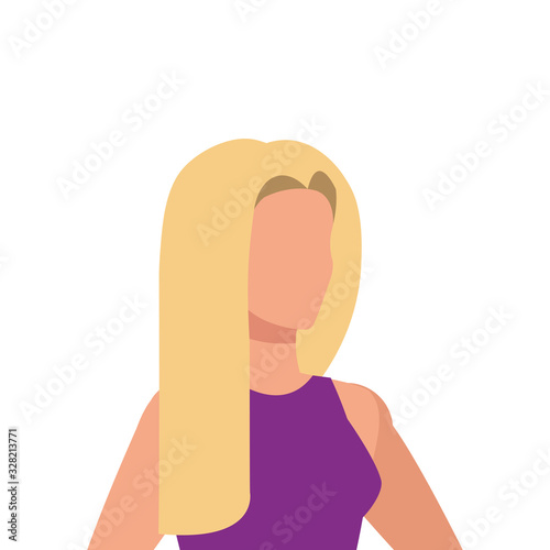 business woman with blonde hair avatar character